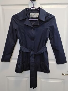 London Fog Navy Belted Trench Coat